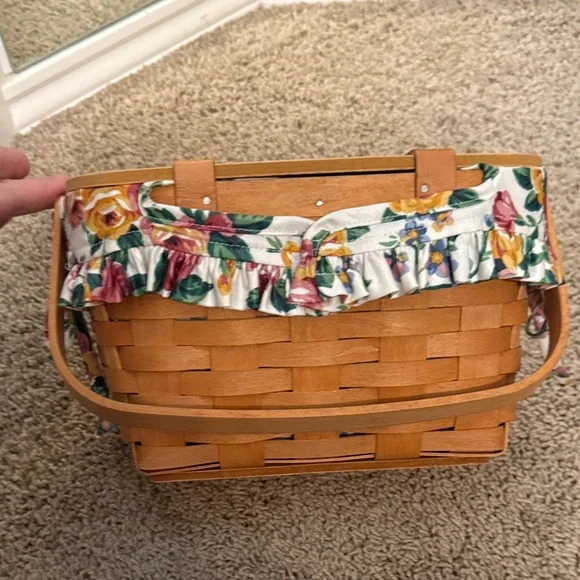Longaberger Basket with Floral Trim - Picture 6 of 9